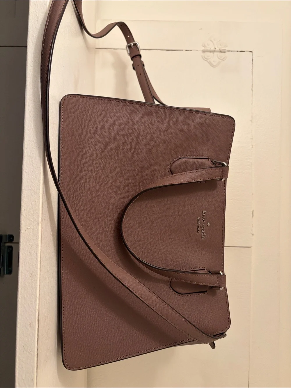 kate spade brown Saffiano Leather Satchel